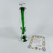 Scultura coppia amanti del vetro di Murano 15" anima verde firmata Luigi Moro A Barbaro