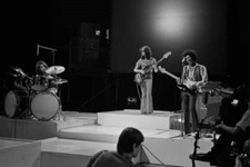 Jimi Hendrix performs with