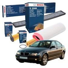 Kit tagliando 4 FILTRI BOSCH BMW 318D 320D E46 85 100 KW