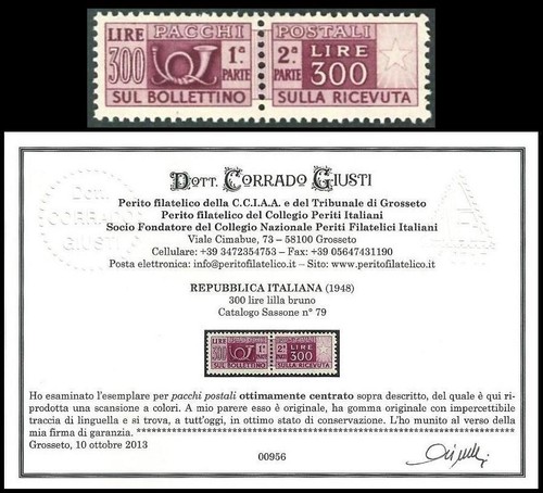 Italia 1948 pacchi postali - *,