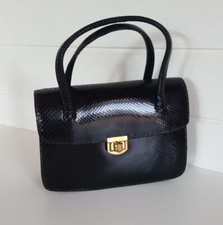 Borsa vintage in lucertola nera donna fattura italiana