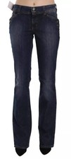 Jeans pantaloni casual denim svasati vita media lavati blu John Galliano