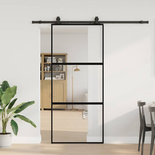 Porta Scorrevole Nera 90x205
