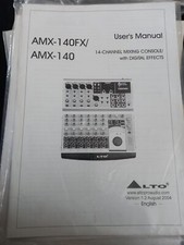 ISTRUZIONI / MANUALE ORIGINALE ALTO AMX-140/AMX-140FX MIXER