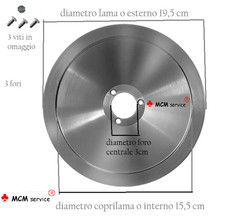 Lama per affettatrice 195-30-3-155 RASSPE RGV + 3 VITI IN OMAGGIO 