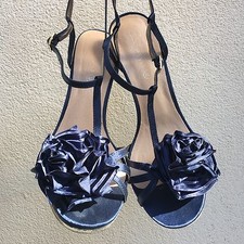 sandalo blu Alesya fiore rosa