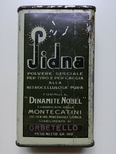 Vecchia latta polvere sparo - latta, da