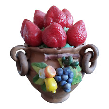 Vaso Decorativo con Candela Design in terracotta decorazione artigianale fragole