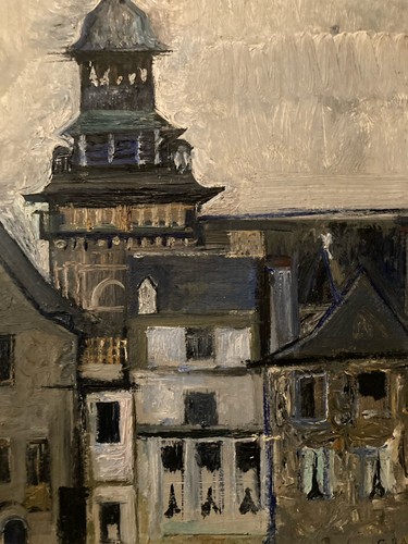 Pittura olio 1950 scuola - olio,