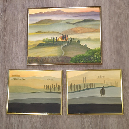 Set dipinti paesaggio olio - paesaggio,