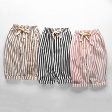 Pantalone lino cotone - , righe