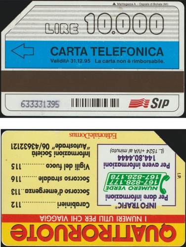 Scheda telefonica 10000 lire - scheda,