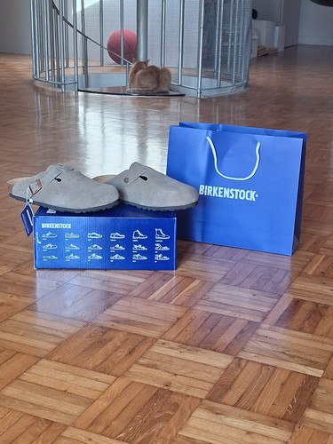 Birkenstock boston taupe suede - birkenstock,