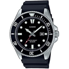 Orologio subacqueo uomo Casio MDV-107-1A1JF quadrante nero lunetta nera 200M ...