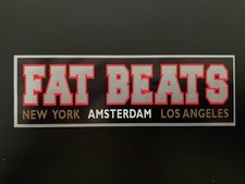 Adesivo vintage FAT BEATS NYC hip hop vinile negozio decalcomania raro