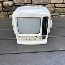 Televisore portatile vintage Kingavon 5" bianco e nero TV e radio AM FM