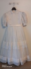 Come Nuovo.Abito Da Comunione  Bianco Con Maniche Associate Taglia 9-10 Anni