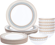 Servizio Di Piatti 18 Pezzi Di Porcellana per 6 Persone, Piatti, Ciotole, Pesce 