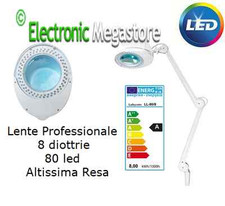 LAMPADA PER LABORATORIO E CENTRI ESTETICI LENTE 8 DIOTTRIE CON 80 LED
