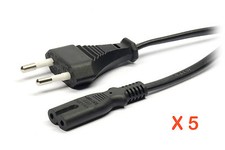 STOCK X 5 CAVO ALIMENTAZIONE 2 POLI ITALIANA STANDARD PER TV PC DECODER CONSOLE