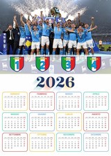 Calendario 2026 Napoli Campione D'Italia 2025-2026 idea regalo natale