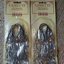 2 Lamelle Natalizie Argento Vintage Capelli Angelo Retrò Kitsch Decorazioni Albero 