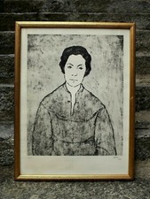 DISEGNO STAMPA firmata Luciano Caldari N° X/XXV 1975 FIGURA RITRATTO DONNA ARTE