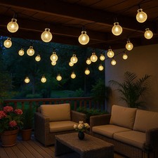 Solare Luci Lampada da Giardino 2 x 20 Sfera LED Padiglione Balcone Veranda
