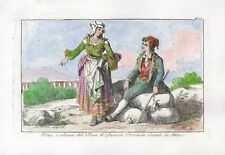 UOMO E DONNA DI BAGNOLI DEL TRIGNO , BARTOLOMEO PINELLI ,   acquaf. orig. , 1816