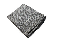 West Elm King Sized Duvet Cover Dark Gray Geometric Print Bedding Organic Cotton