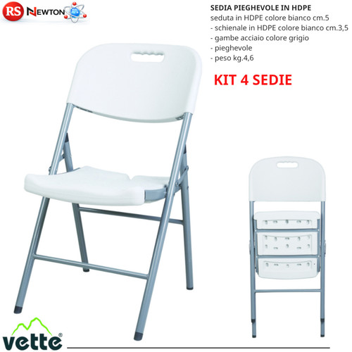 Sedia pieghevole hdpe kit 4 - sedia,