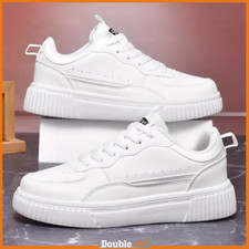 Scarpe da Uomo Sportive Sneakers Bianche Basse Eleganti Stringate 42 Ginnastica