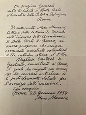 Enotrio. Documenti autografi. Lettera di  Mino Maccari per Enotrio. Copia