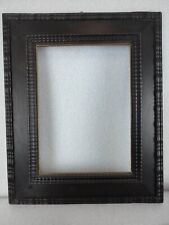 Cornice guillochè originale d'epoca in legno scolpito, finitura noce scuro opaco