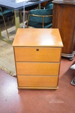 Comodino 3 Cassetti In Legno Chiaro Con Serratura (no Chiave)