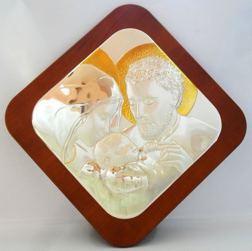 Sacra famiglia argento cm41x41 - sacra,