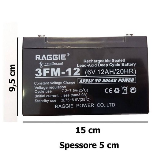 Batteria ricaricabile 12ah - batteria, 6v