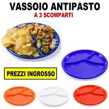 20/30/50/100 VASSOIO PIATTO PIATTI ANTIPASTI 3 SCOMPARTI PLASTICA STUZZICHINI
