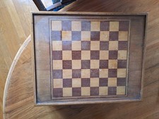 Antica Scatola Scacchiera Con Pedine Dama E Scacchi