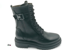 Stivaletto donna Nero Giardini I514833D anfibio sportivo cerniera pelle Nero New