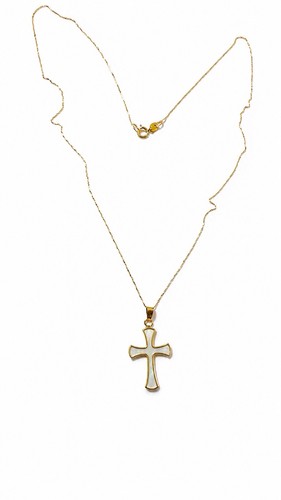 Collana con croce - 45cm, oro