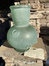 Vintage Murano Italia Seguso Vetri - Vaso in vetro artistico 9 3/4” verde aspetto antico