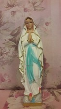 STATUA MADONNA LOURDES CM 31 IN GESSO DECORATA A MANO PRODUZIONE ITALIANA