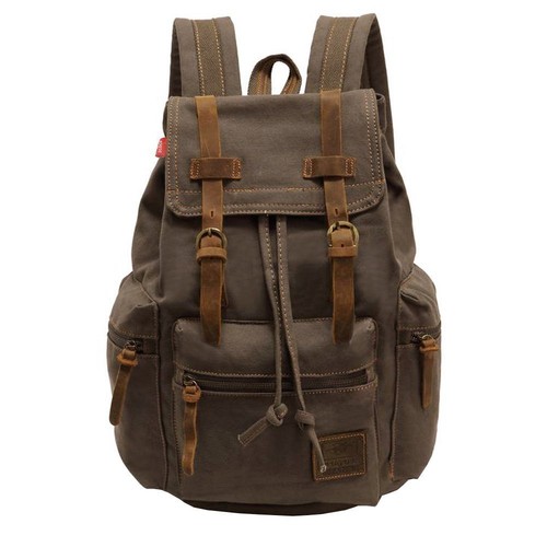 Zaino vintage tela pelle
