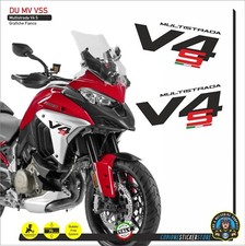 2 ADESIVI DUCATI MULTISTRADA V4S 2025 FIANCHETTI LATERALI NERO ROSSO DU MV VSS