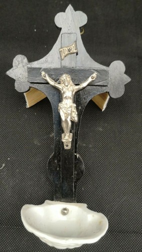 Ancien bénitier crucifix - bénitier,, en