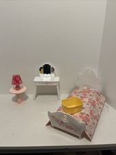 Mattel Barbie bambola 2006 casa dei sogni tavolo con lampada-funziona, arredo camera da letto