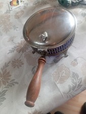 Porta Caramelle Centro Tavola Wa Italy Silver Plated Vetro Blu