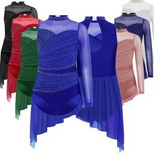 Abito da ballo ballerina pezzo unico bambina allenamento danza contemporanea con gonna