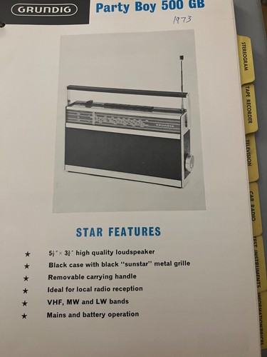 Grundig party boy 500 spec - party, gb